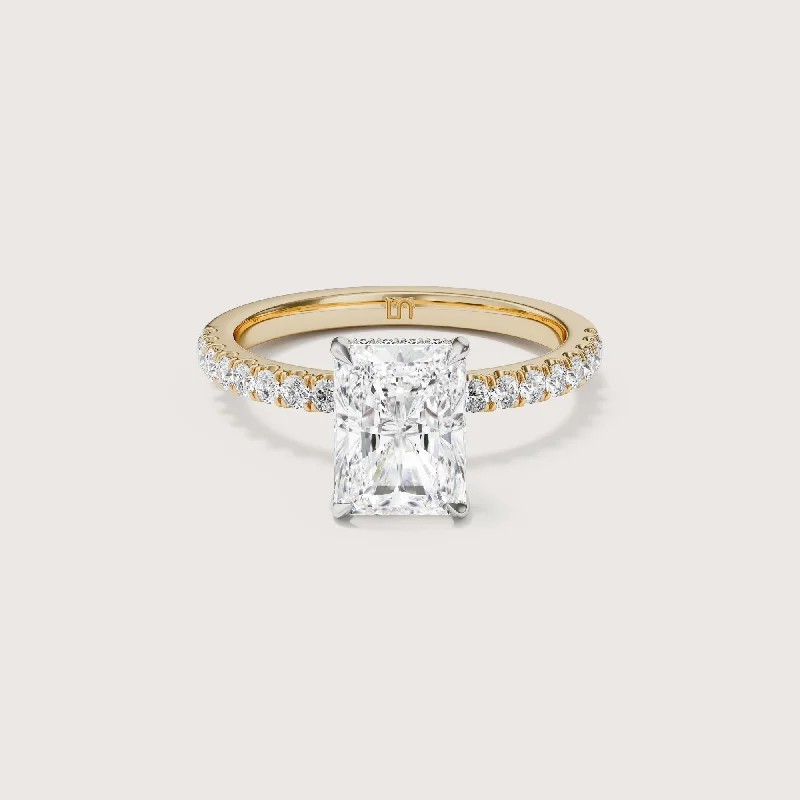 Vera Radiant Solitaire - Hidden Halo Diamond Band