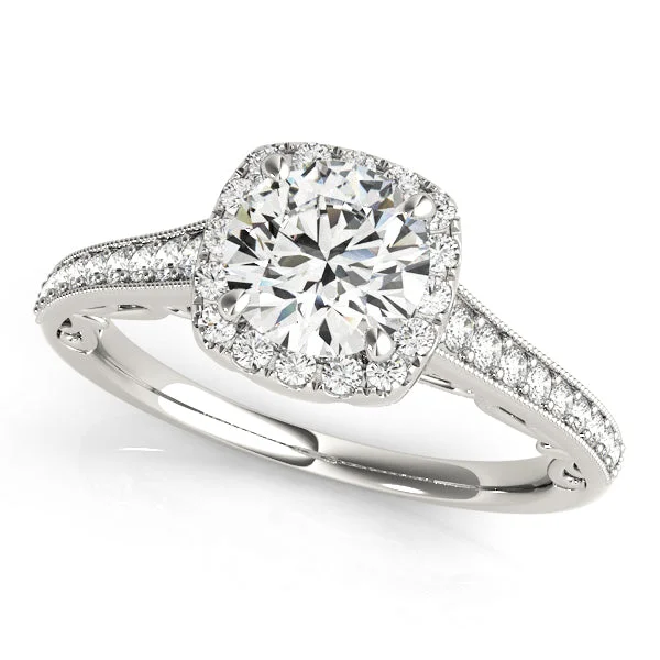 Cushion Cut Diamond Halo Engagement Mounting