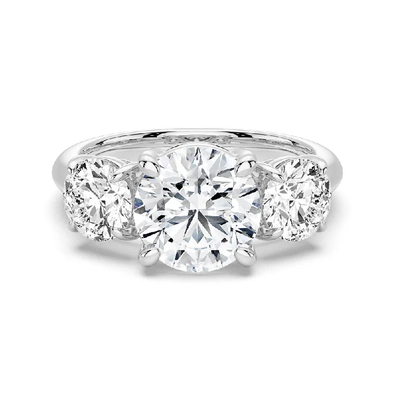 Round Cut Three Stone Engagement Ring