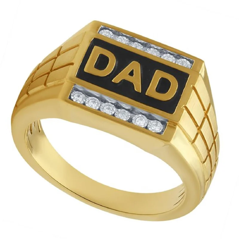 1/12 CTW Diamond Dad Ring in 10KT Yellow Gold