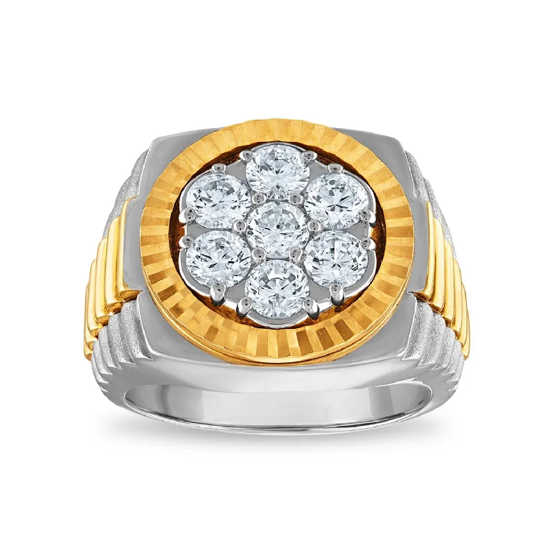 Signature 2 CTW Diamond Rolex-look Ring in 14KT White and Yellow Gold