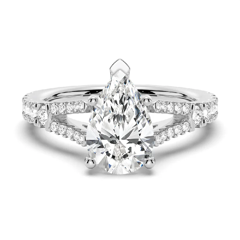 Pear Shaped Split-Shank Engagement Ring