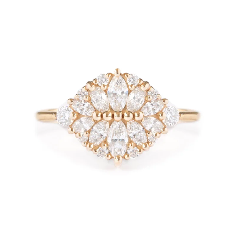 Cluster Marquise Diamond Alternative Engagement Ring - Reflections ♥