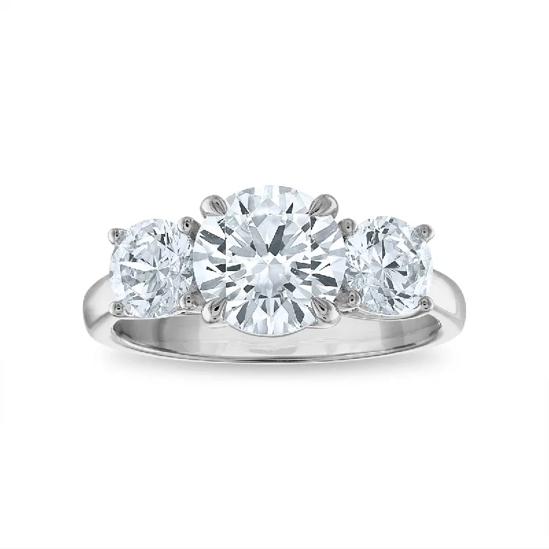 Signature EcoLove Diamond Dreams 3 CTW Lab Grown Diamond Three Stone Ring in 14KT White Gold