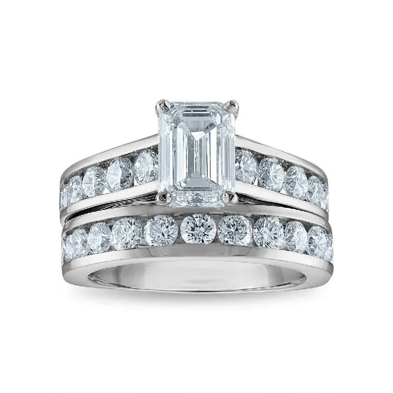 Signature EcoLove Diamond Dreams 4 CTW Lab Grown Diamond Bridal Set in 14KT White Gold