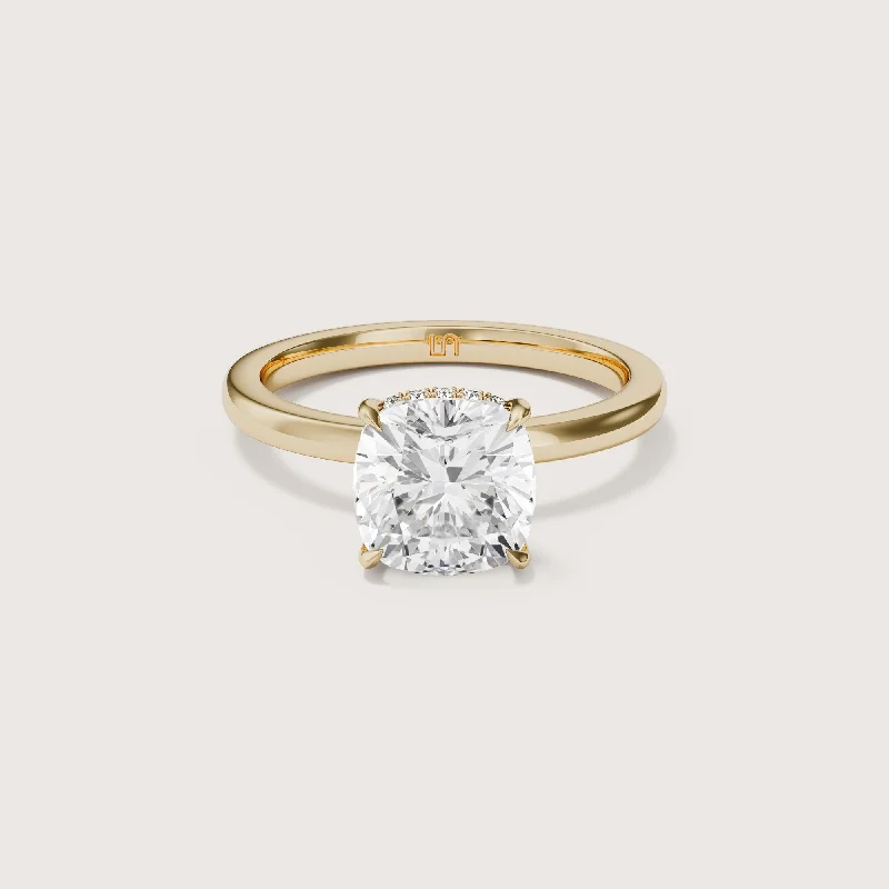 Bianca Cushion Solitaire - Hidden Halo