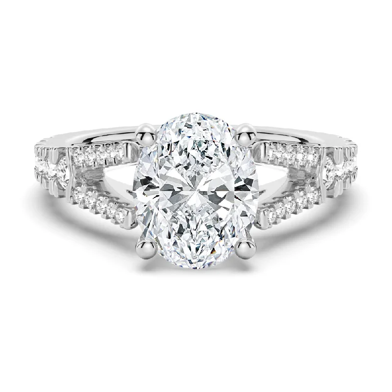 Oval Cut Split-Shank Engagement Ring