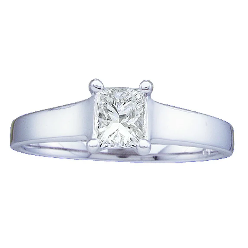 Royale 1/2 CTW Princess Cut Diamond Solitaire Ring in 14KT White Gold