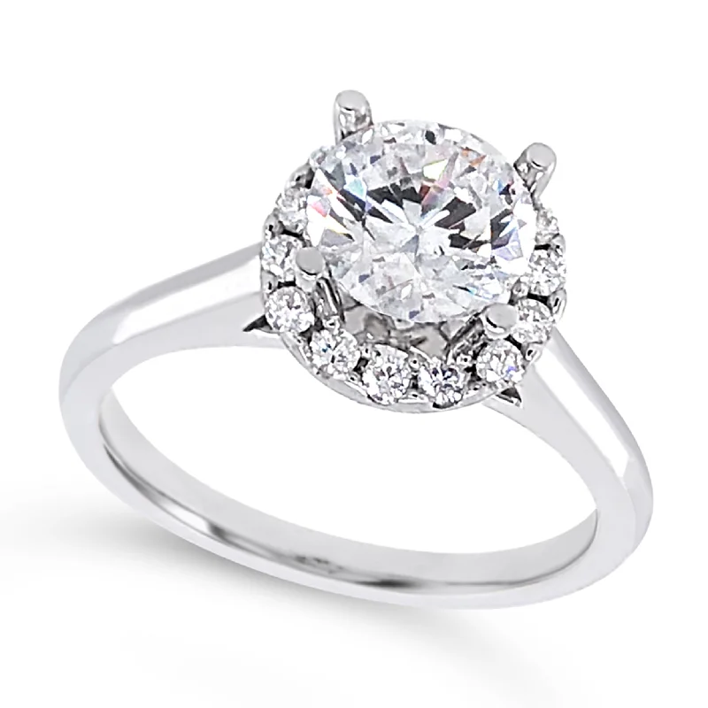 Round Halo Diamond Engagement Mounting