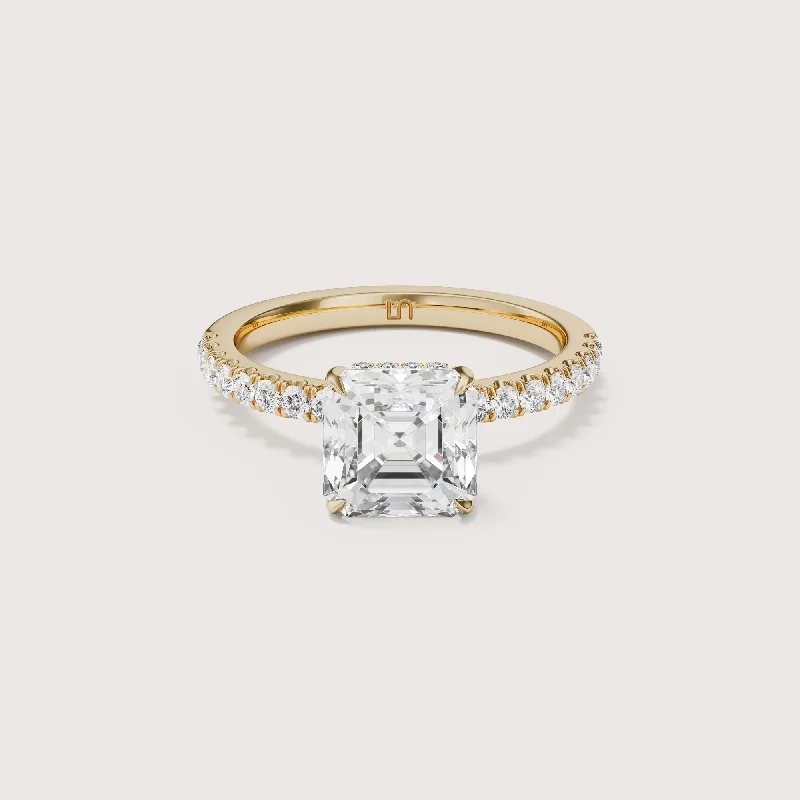 Vera Asscher Solitaire - Hidden Halo Diamond Band