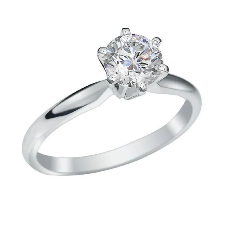 Signature Certificate EcoLove 1 1/4 CTW Round Lab Grown Diamond Solitaire Engagement Ring in 14KT White Gold