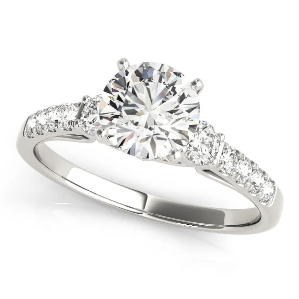 Diamond Engagement Mounting with Raised Side Diamond Detail