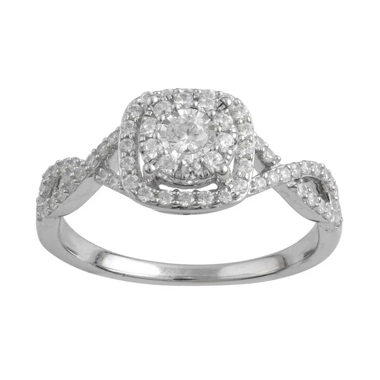 1/2 CTW Diamond Engagement Ring in 10KT White Gold