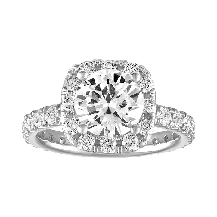 Split Prong Double Halo Engagement Ring