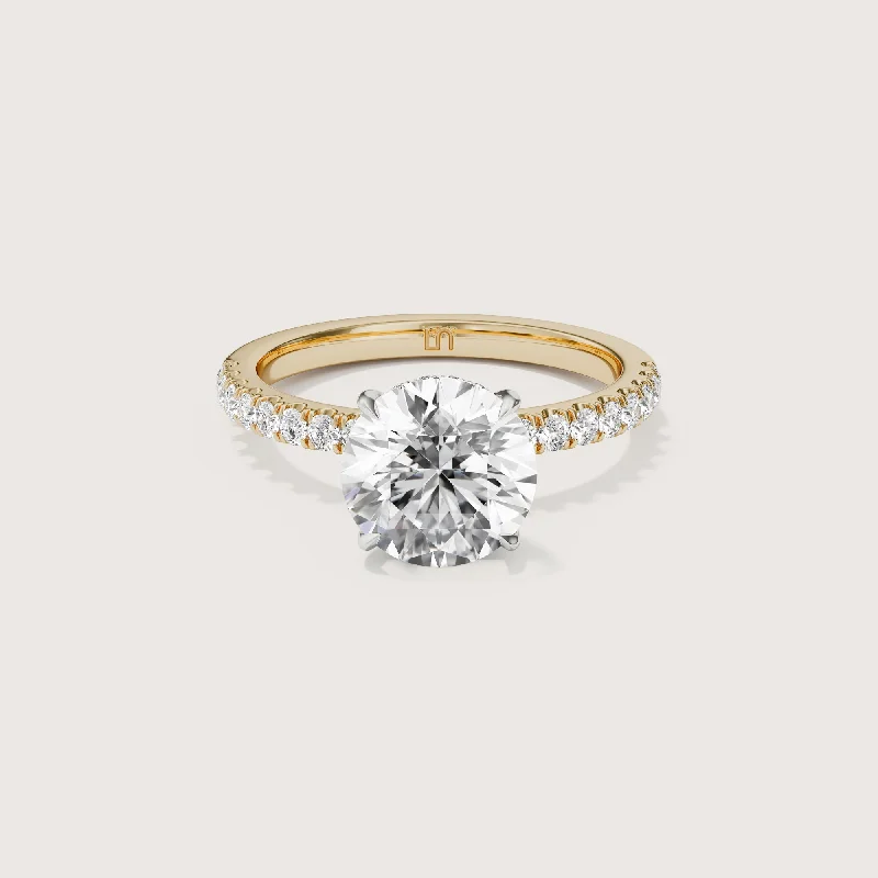 Vera Round Solitaire - Hidden Halo Diamond Band