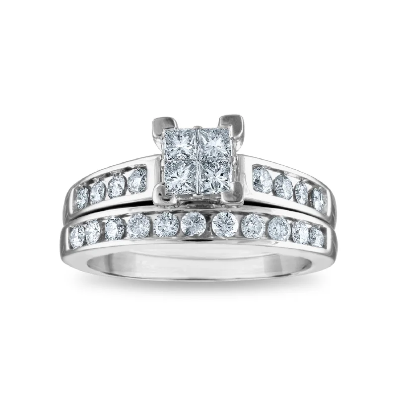 1 CTW Diamond Classic Bridal Set in 10KT White Gold