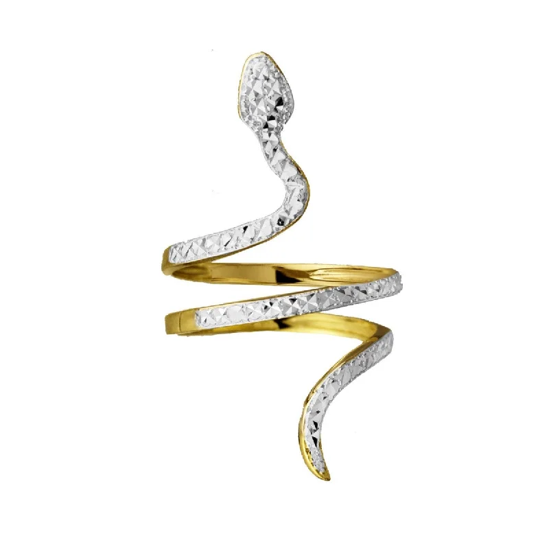 10KT Gold Two-Tone Snake Ring