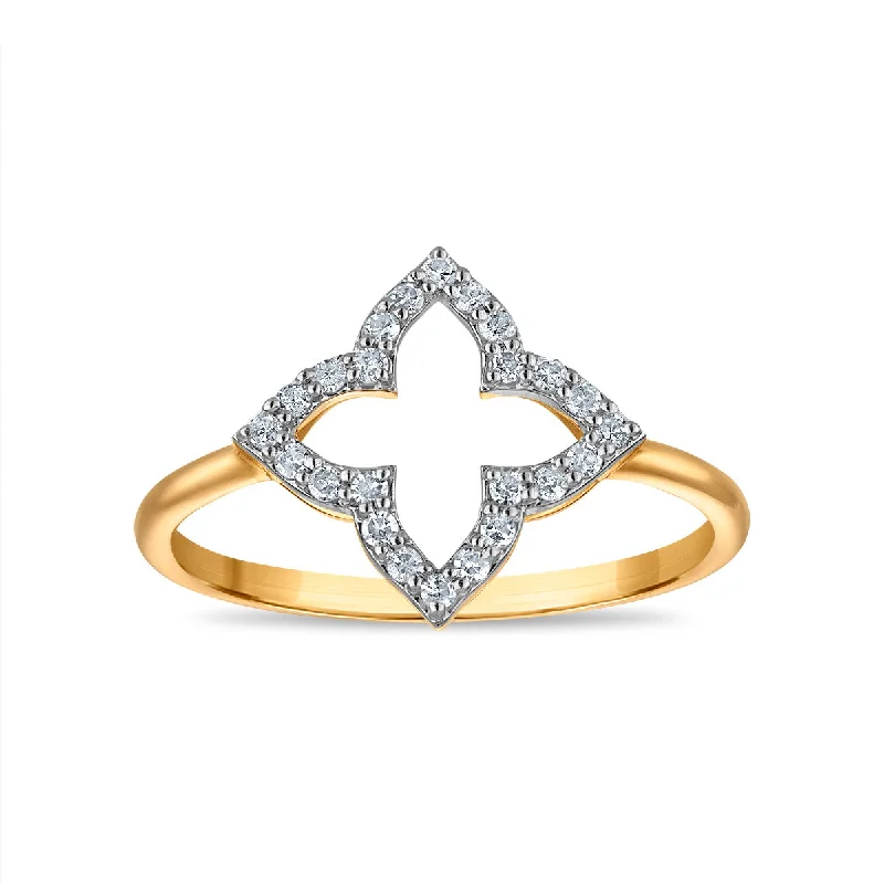 Diamond Clover Ring in 10KT Yellow Gold SIZE 7