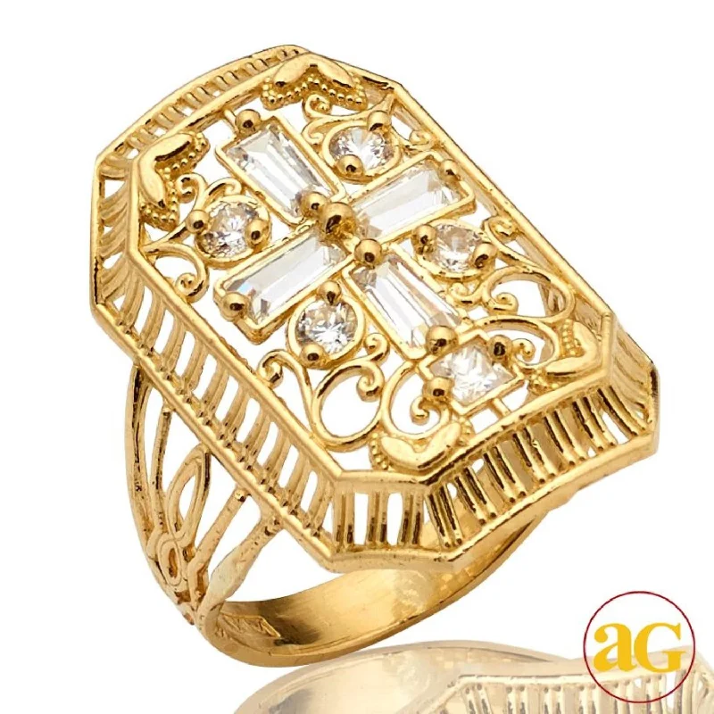 10KT Yellow Gold Cross Ring