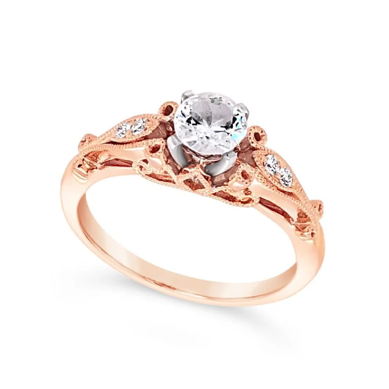 Diamond Accented Scroll Design Engagement Mounting