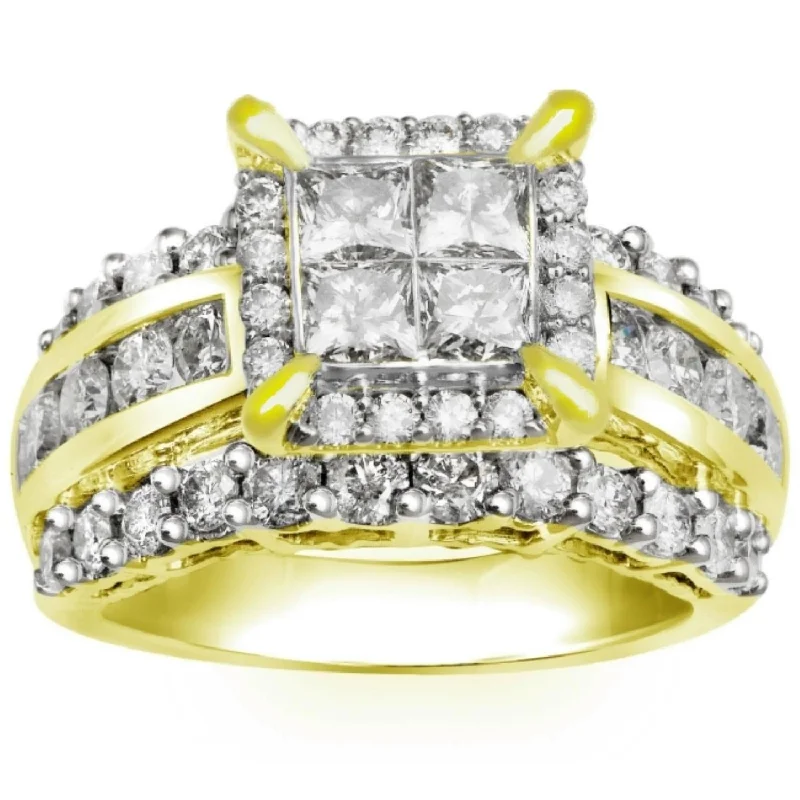 Signature 3 CTW Diamond Engagement Ring in 14KT Yellow Gold