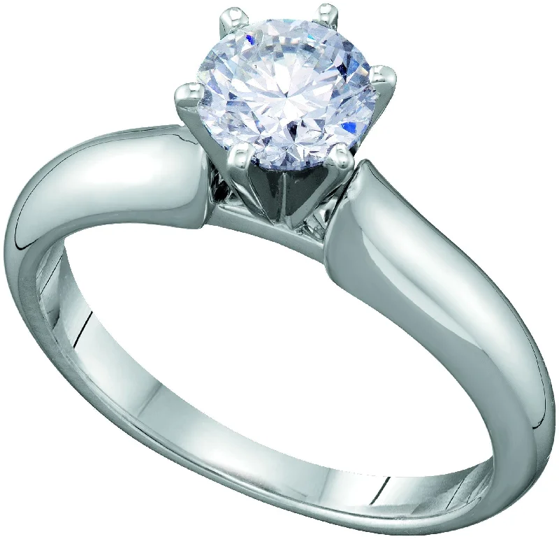 Signature Certificate 1 1/2 CTW Diamond Solitaire Engagement Ring in 14KT White Gold