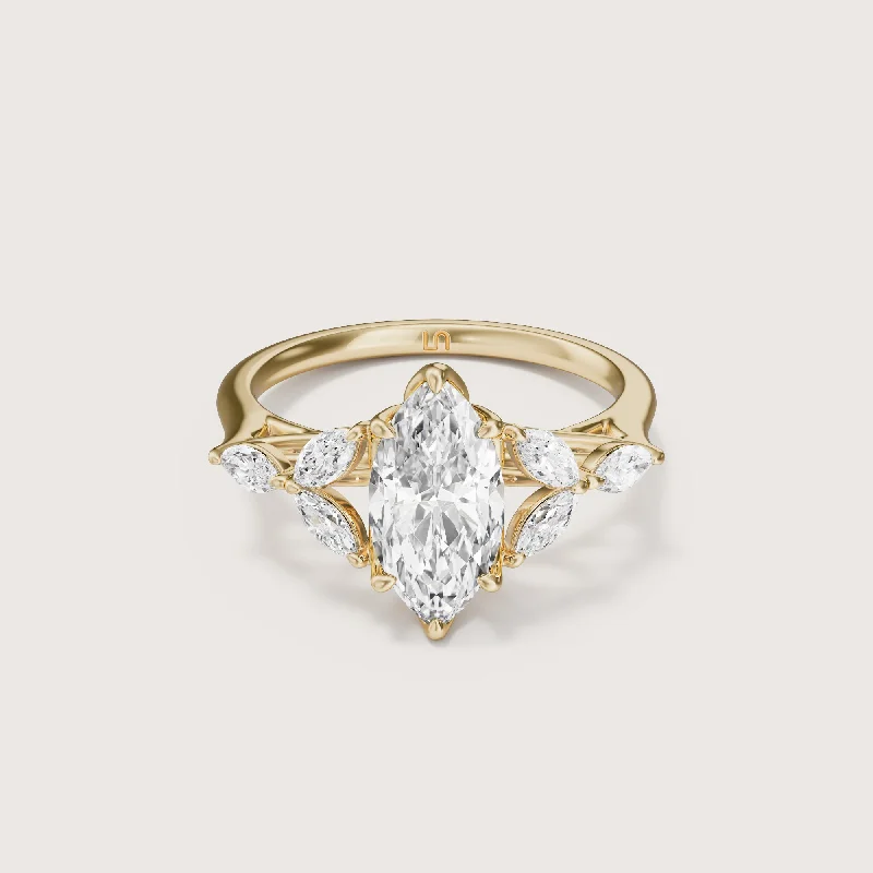 Fleur Marquise Side Stone Ring