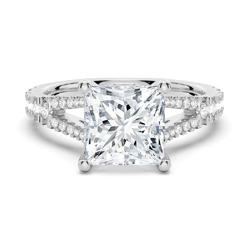 Princess Cut Split-Shank Engagement Ring