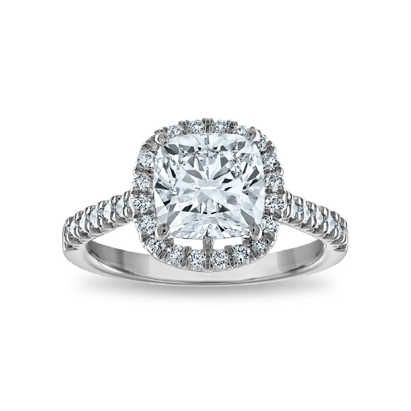 Signature EcoLove Diamond Dreams 3 CTW Lab Grown Diamond Halo Engagement Ring in 14KT White Gold