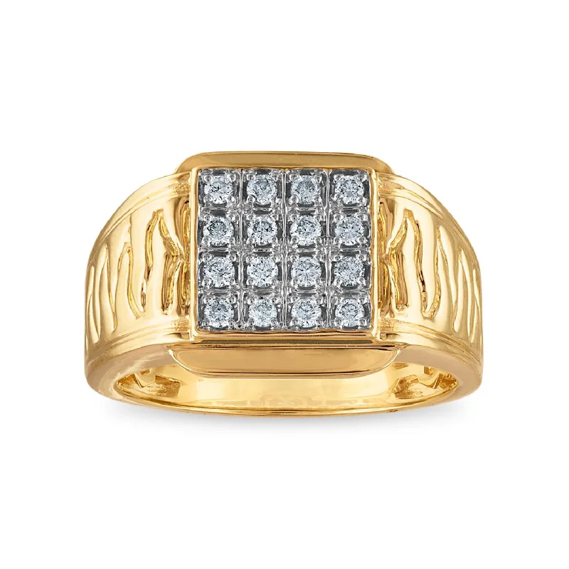 1/3 CTW Diamond Nugget Ring in 10KT Yellow Gold