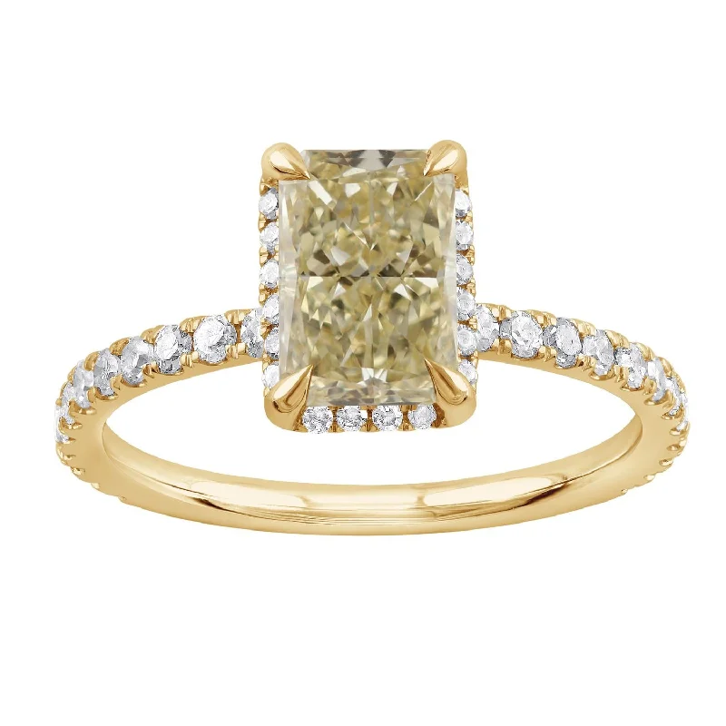 Signature EcoLove 2 CTW Fancy Yellow Lab Grown Diamond Engagement Ring in 14KT Yellow Gold