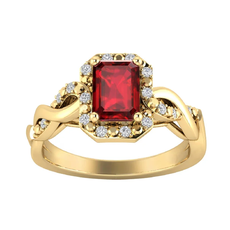 LoveSong EcoLove Ruby and Diamond Ring in 10KT Gold