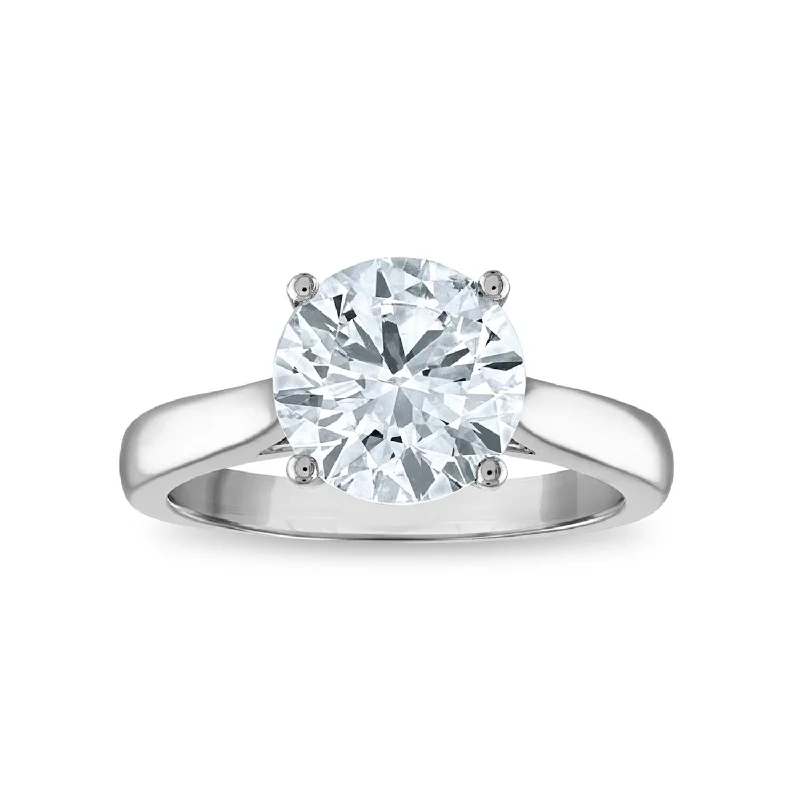 Red Hot Deal  3 CTW Round Lab Grown Diamond Solitaire Engagement Ring in 14KT White Gold