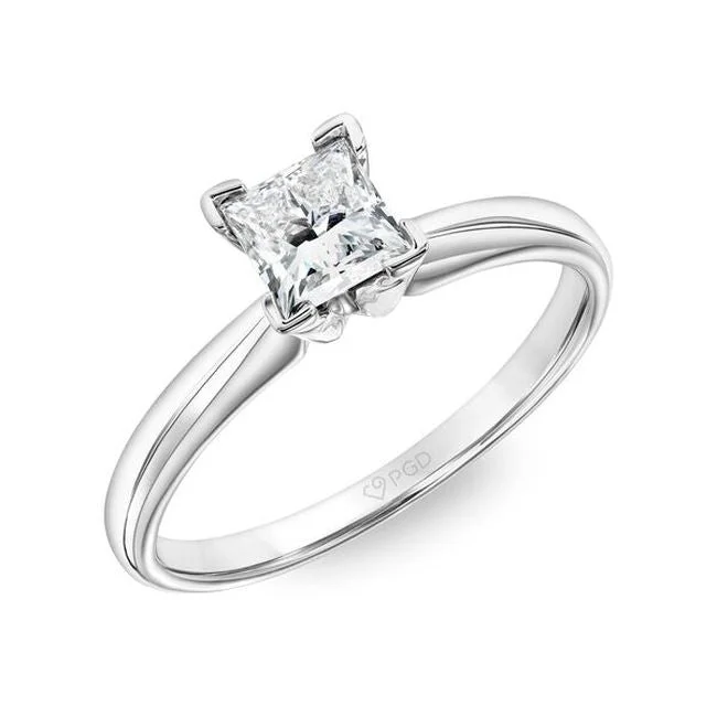 Signature Certificate EcoLove 2 CTW Princess Cut Lab Grown Diamond Solitaire Engagement Ring in 14KT White Gold