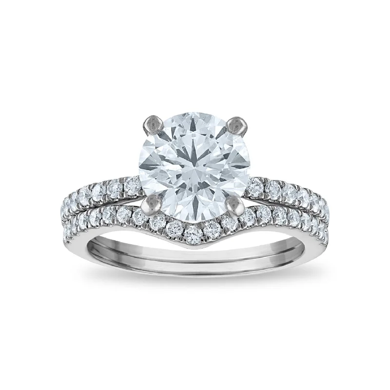 Signature EcoLove Diamond Dreams 3 CTW Lab Grown Diamond Bridal Set Ring in 14KT White Gold