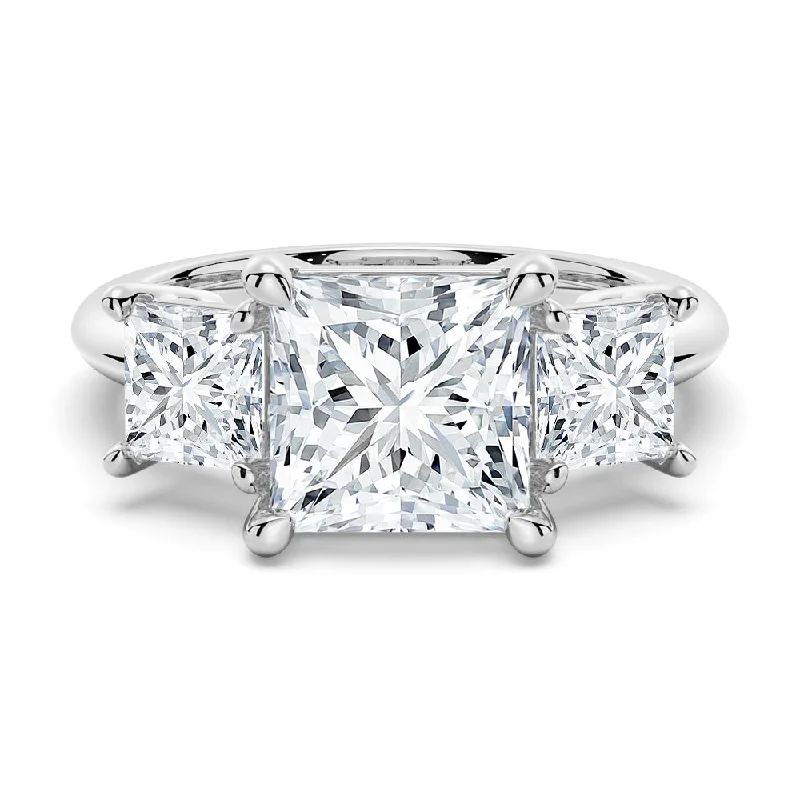 Princess Cut Three Stone Engagement Ring