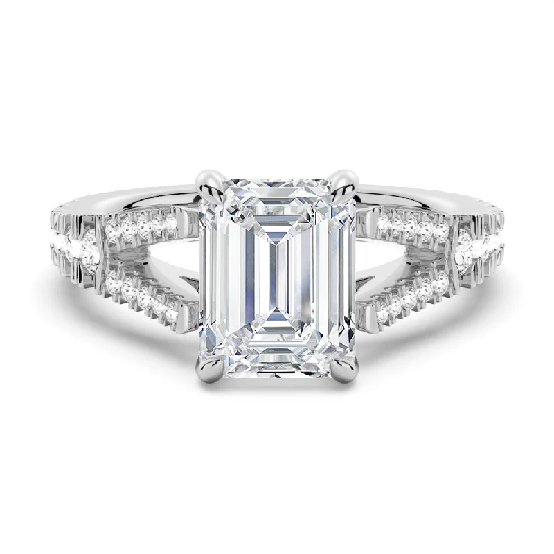 Emerald Cut Split-Shank Engagement Ring