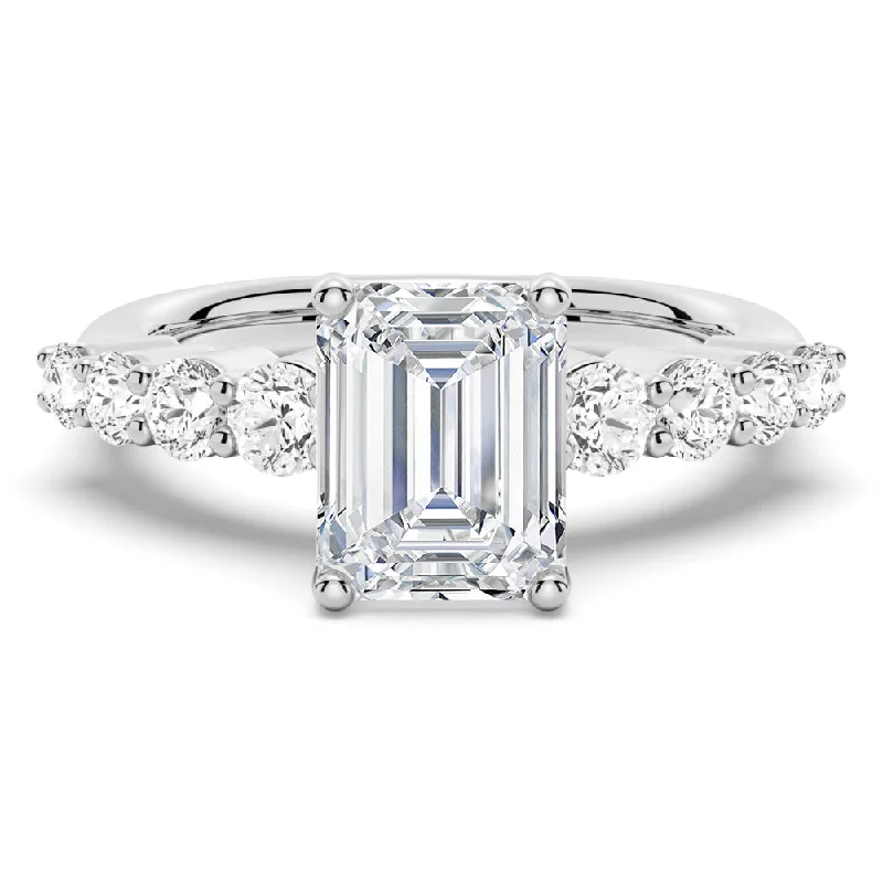 Classic Shared-Prong Emerald Cut Engagement Ring