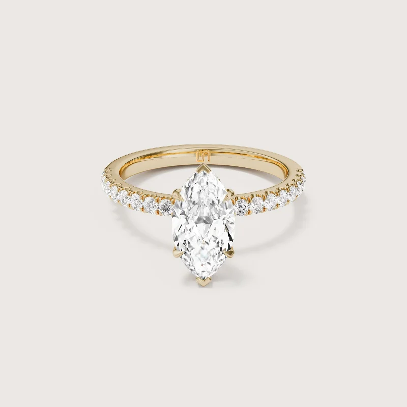 Vera Marquise Solitaire - Hidden Halo Diamond Band