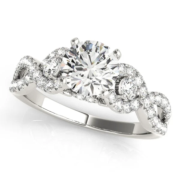 Cross-Over Design Engagement Mounting with Single Diamond Detail