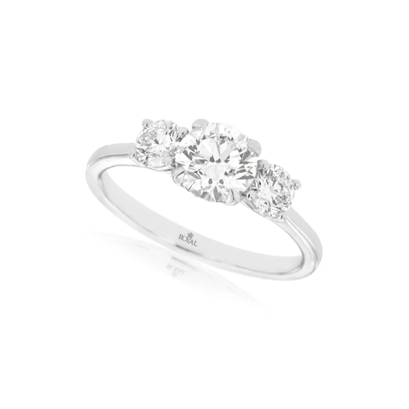 Three Round Laboratory Grown Diamond Engagement Ring