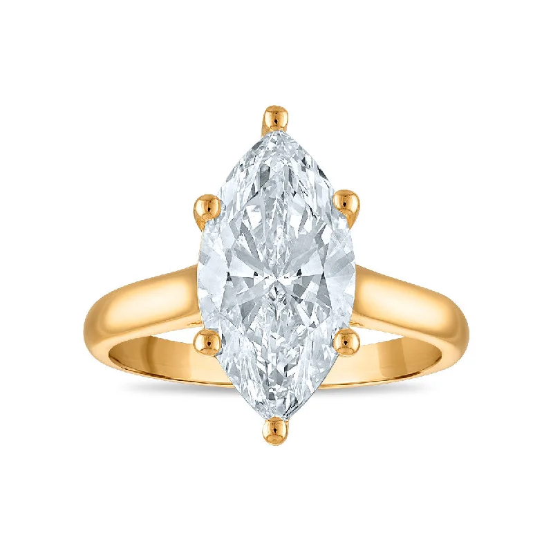 Red Hot Deal 3-1/2 CTW Marquise Lab Grown Diamond Solitaire Ring in 14KT Gold