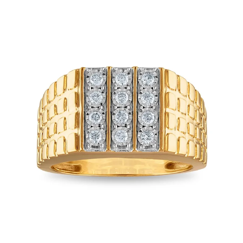 1/3 CTW Diamond Nugget Ring in 10KT Yellow Gold