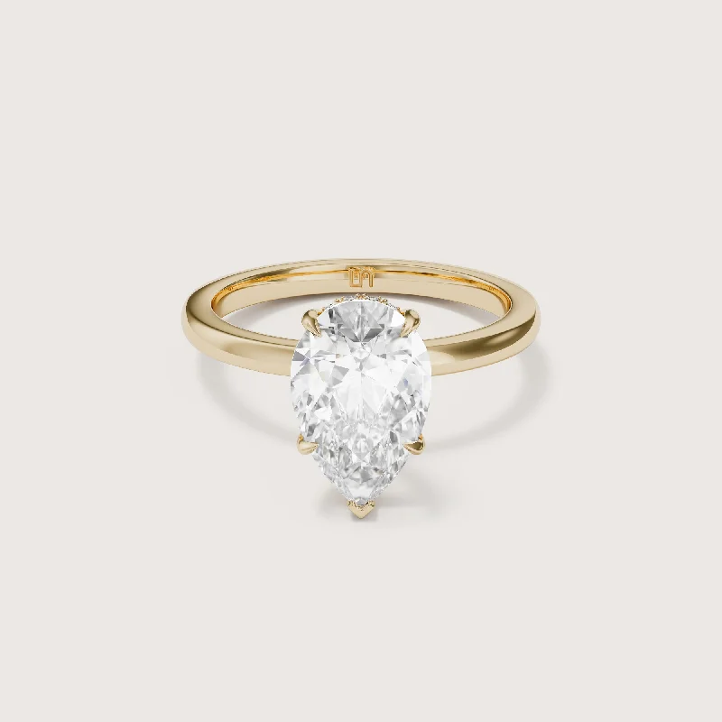 Bianca Pear Solitaire - Hidden Halo