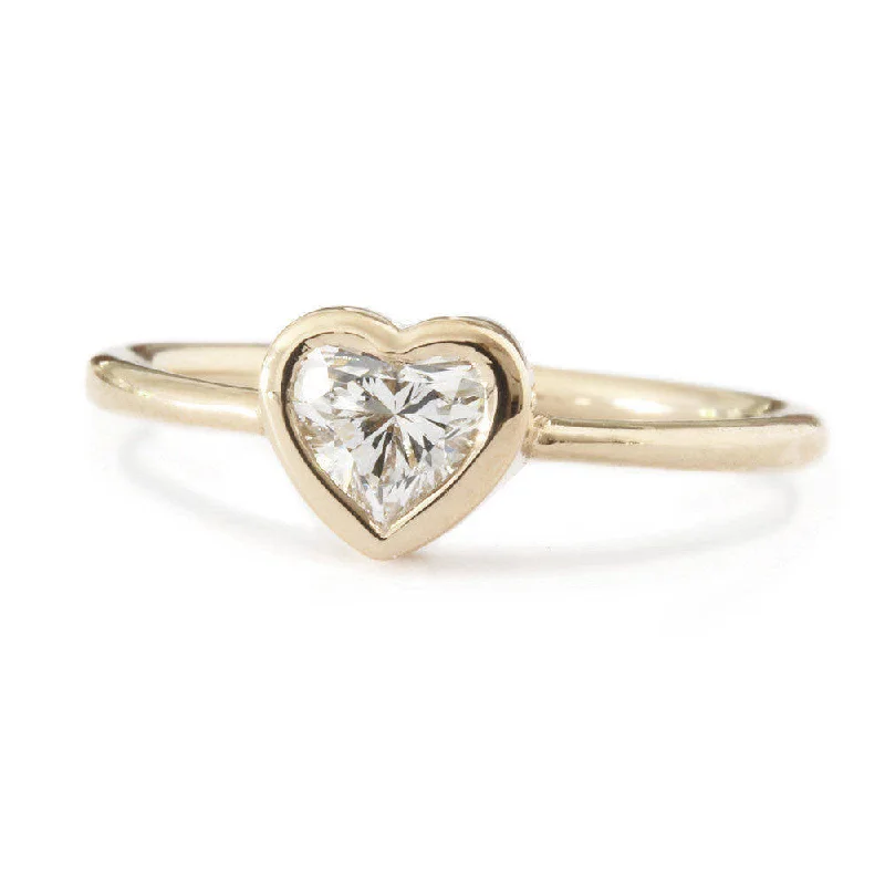 Heart Diamond Delicate Engagement Ring