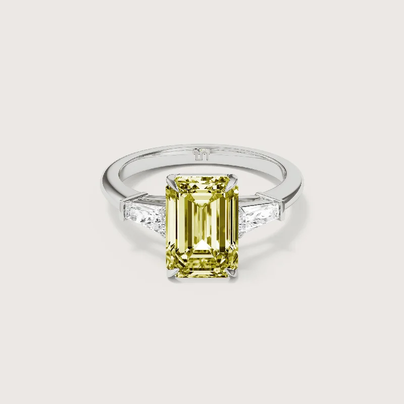 Mayfair Emerald Baguette Trilogy Yellow Diamond