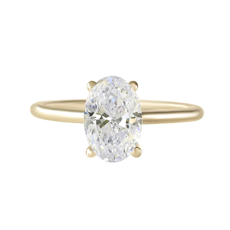 Solitaire 1-5 carat Oval Diamond Classic Engagement Ring - Arya Oval