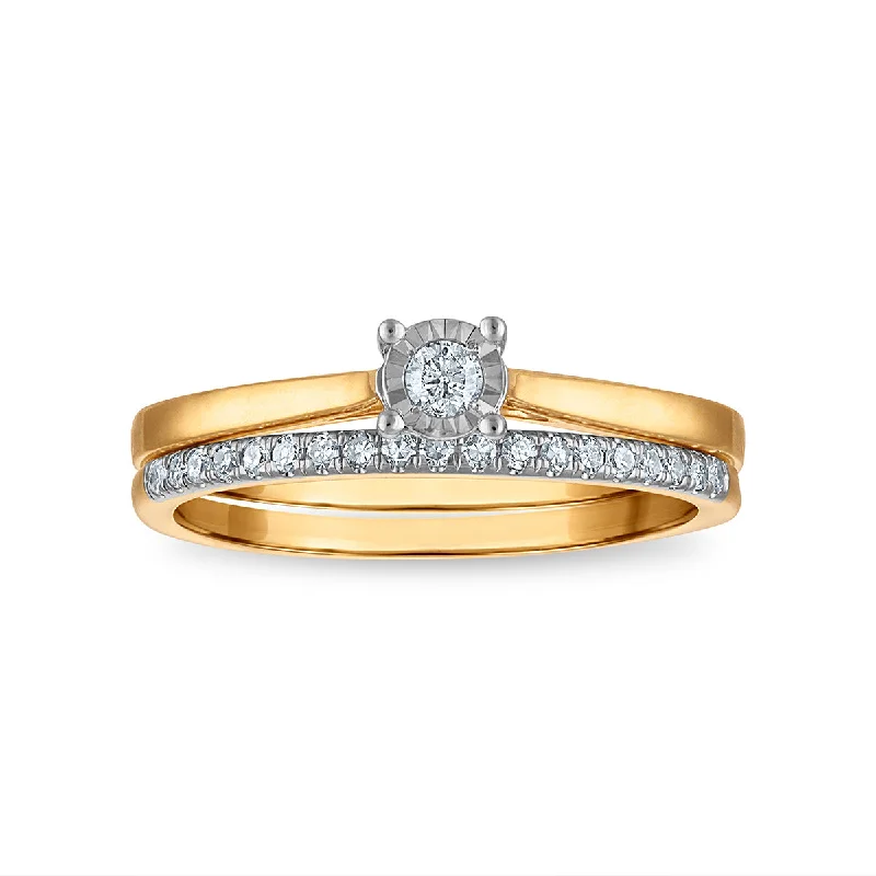 1/5 CTW Diamond  Illusion Bridal Set in 10KT Gold