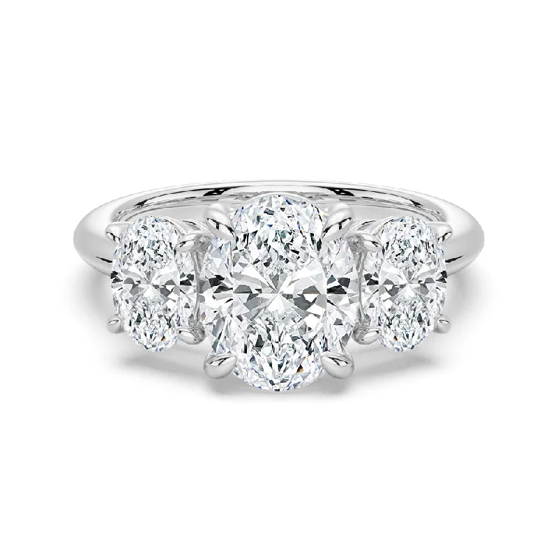 NEW Oval Cut Three Stone Moissanite Engagement Ring