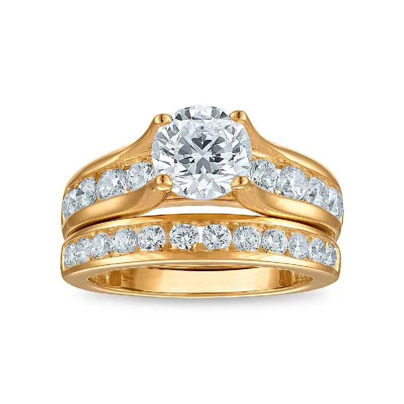 Red Hot Deal 3 CTW Lab Grown Diamond Bridal Set in 14KT Gold